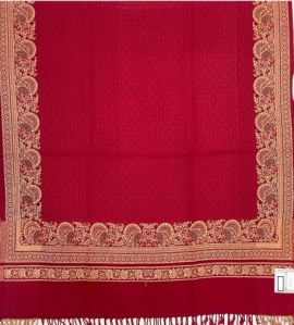 Maroon Designer Viscose Wool Women Shawl