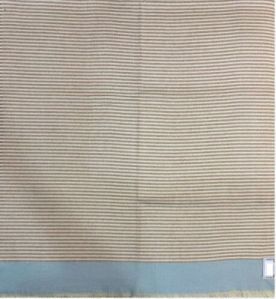 Off-white Striped Pattern Acrylic Wool Shawl