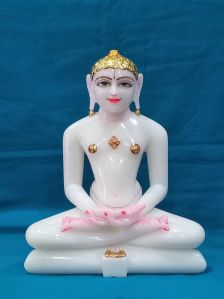 White Painted Marble God Shankaracharya Statue