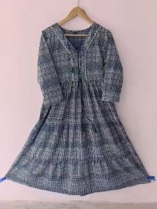 100% Cotton Summer Wear Long Dress
