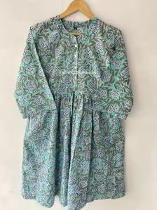 Bird Block Luxury Design Summer Ladies Cotton Dress