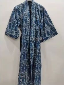 Blue Print Kimono Bathrobe