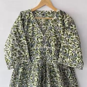 Floral Print Cotton Dress for Women
