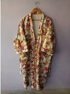 Handmade Indian Floral Kimono Bath Robe