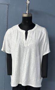 100% Cotton White Knitted Top