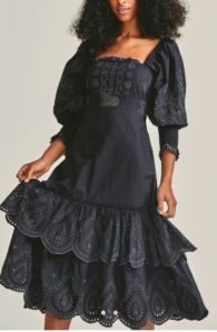 Black 100% Cotton Embroidered Top