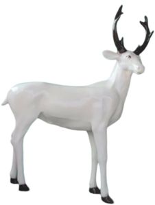 Fiber White Deer Statue