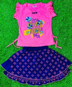Girls Skirt Top Set