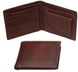 Mens Plain Brown Leather Wallet, Design Type : Bi Fold