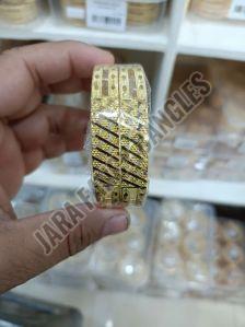 2.4 Inch Golden Brass Ladies Bangles