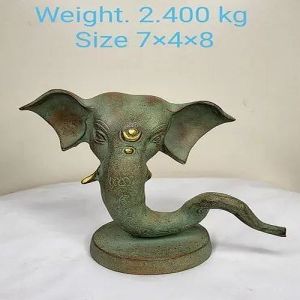 Brass Ganesh Trunk Statue