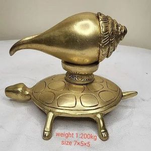 Brass Shankh With Tortoise