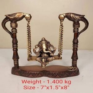 Golden Brass Swing Ganesha