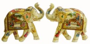 Hand Painting Golden Bone Elephant Statue