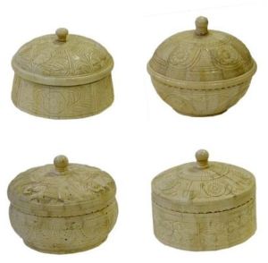 Handcrafted Round Bone Box