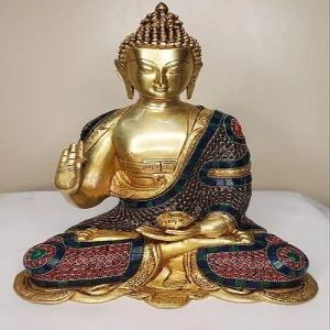 Multicolor Brass Buddha Statue