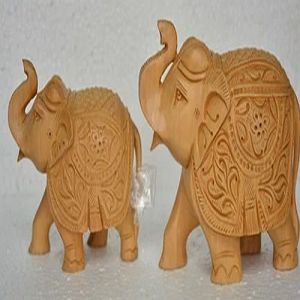 Pair OF Wooden Elephants Statue