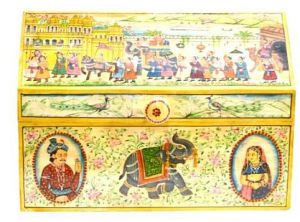 Rectangle Bone Wooden Painting Box