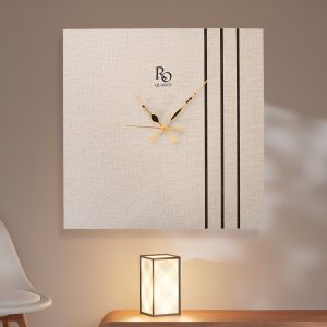 Regal Ivory Triple Line Modern Square Wall Clock