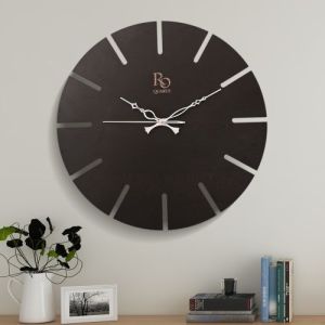 The Royal Dark Wood Fissure Wall Clock