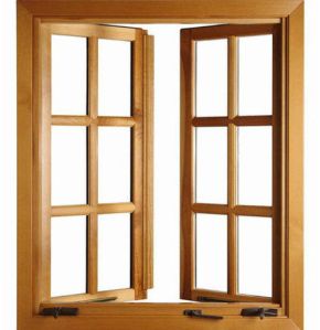Polished Wooden Window, Color : Brown Standard Modern