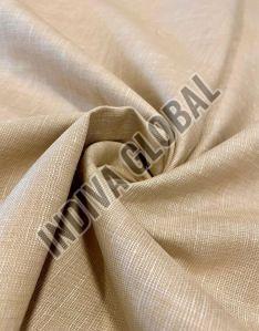 Beige Linen Fabric, Technics : Machine Made