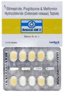 Debistal GM2 Glimepiride Metformin Pioglitazone Tablets for Oral