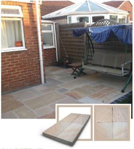 Polished Camel Buff Sandstone Slab, Color : Brown Standard