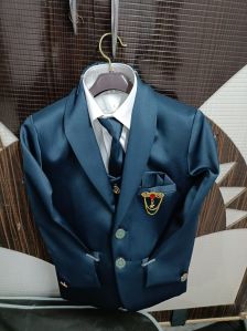 Polyester Silk Plain Kid 5 Piece Coat Pant Suits