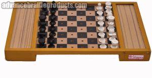 Wooden Chess Board With Coins