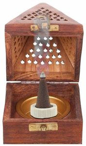 Wooden Incense Burners, Color : Brown for Home