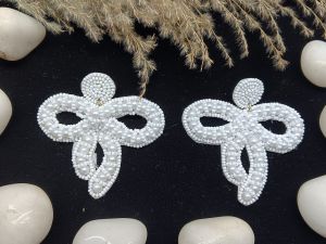 Beaded Bow Earrings