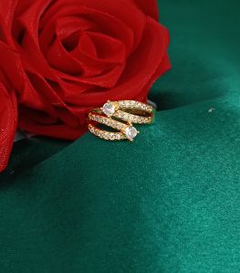 Gold-Tone Dual Pear-Cut Ring