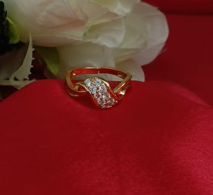 Gold-Tone Flowing Wave Adjustable Ring