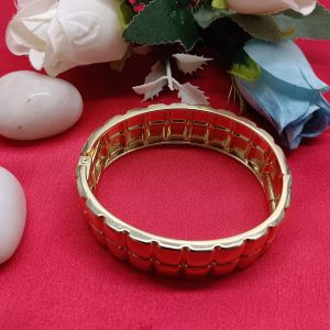 Gold-Tone Grid Link Bracelet