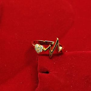 Gold-Tone Heartbeat Ring
