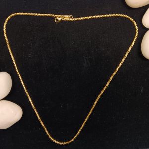 Gold-Tone Interlocking Link Chain