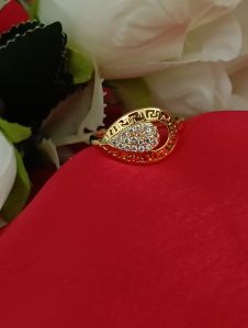 Gold-Tone Teardrop Ring