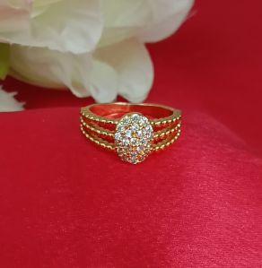 Gold-Tone Triple-Strand Oval Ring
