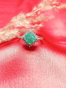 Green Gemstone Silver Ring