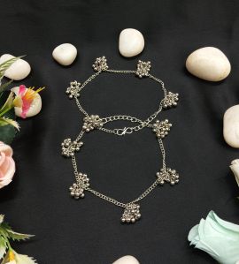 Oxidised Silver Anklets