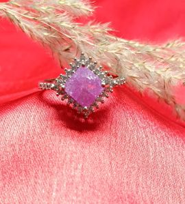Purple Square-Cut Ring