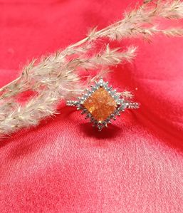 Radiant Orange Square-Cut Ring