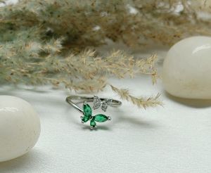 Whimsical Green Butterfly Ring
