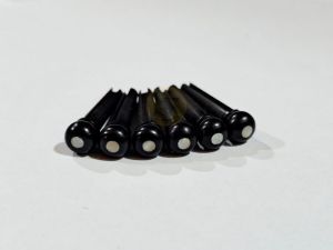 Black Buffalo Horn White Dots Bridge Pins