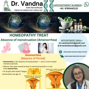 Online Homeopathy Consultation Gynaec Problem Absence OF Menstruation