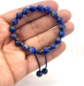 Handmade, Natural &AMP; Beautiful 8mm Lapis Lazuli Gemstone Hand-Knotted Protection Bracelet