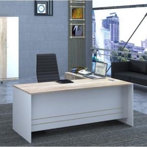 White Wooden Finish Side Office Pedestal Table