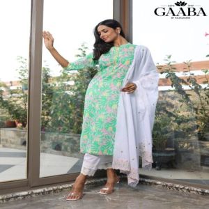 Mirror Placket Kurta Set with Dupatta