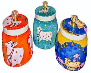Iron Metal Pichwai Jar